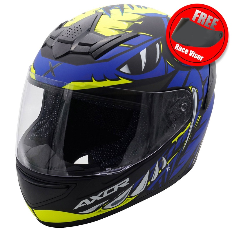 Axor Rage Python Blue / Flo Yellow Full Face Helmet Blue S / 56cm