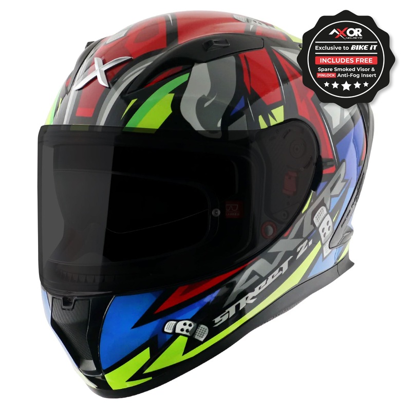 Axor Street Bobby Black Red Gloss Full Face Helmet Red S / 56cm