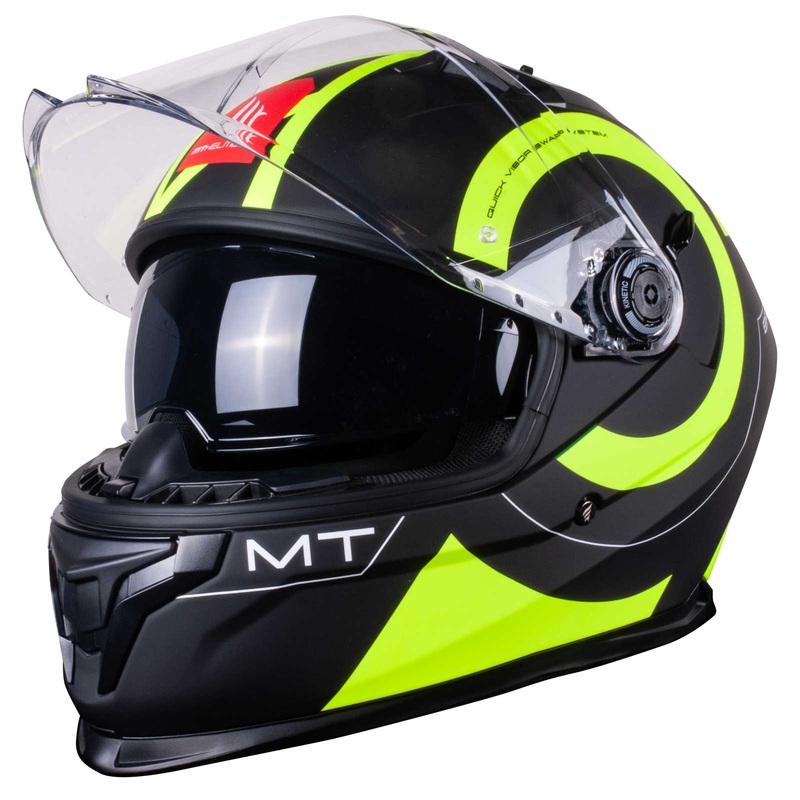 MT Braker SV Inox A3 Matt Black Yellow Full Face Helmet Matt Black XS / 54cm