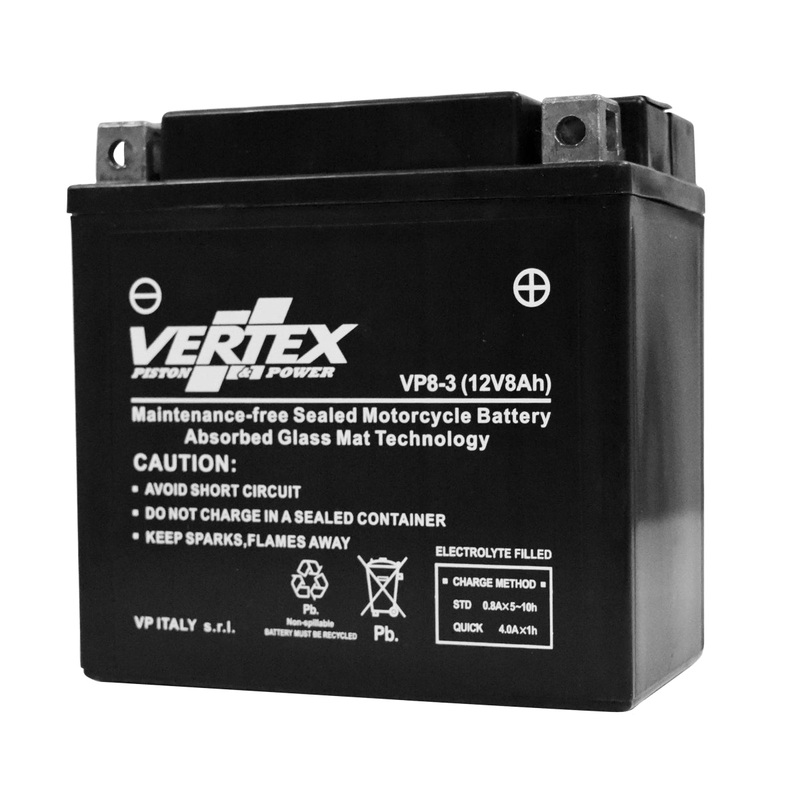 VP8-3 Vertex Battery Replaces YB7L-B 12N7-3B