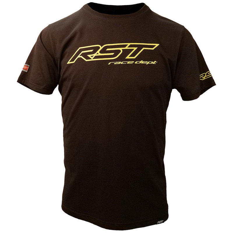 RST Race Dept Logo T-Shirt Black Fluorescent Yellow Flo Yellow 2XL