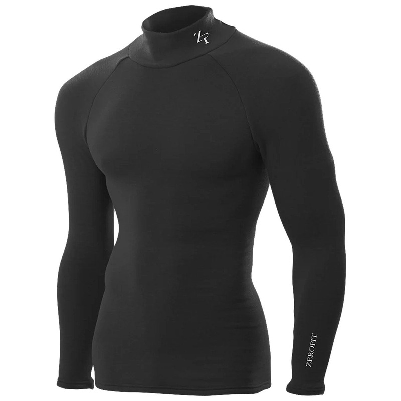 Zerofit Ultimate Heatrub Baselayer Top Long Sleeve Black Black XS