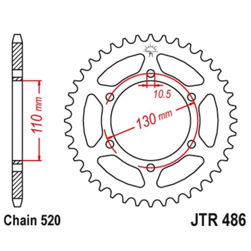 486.46 Steel Rear Sprocket