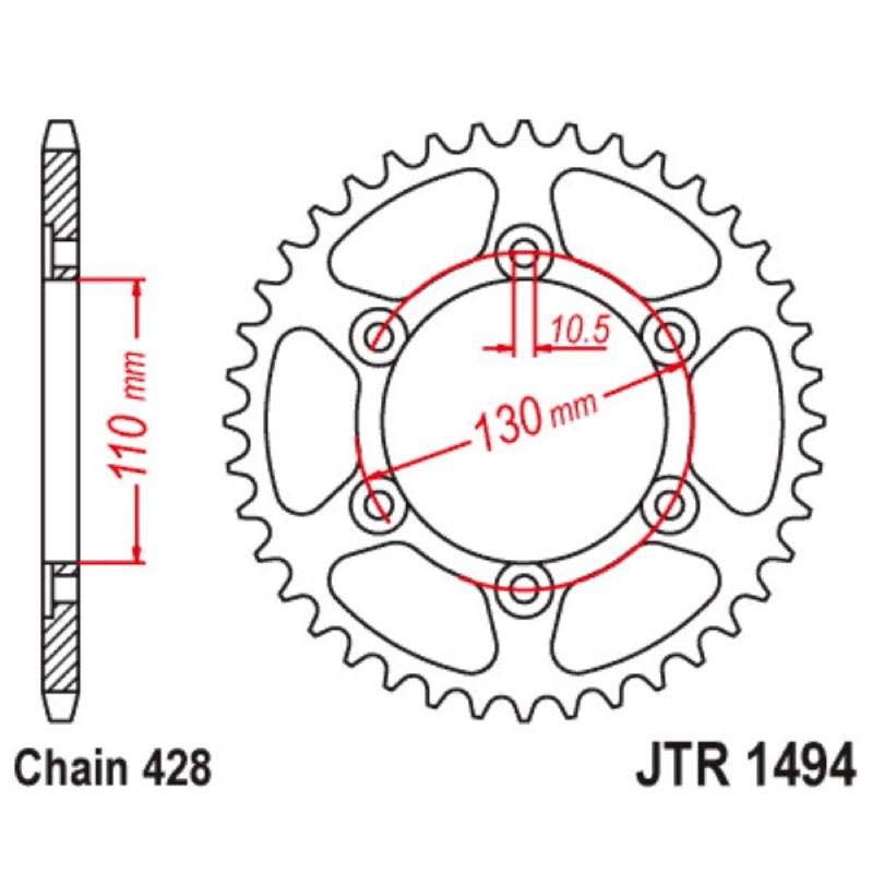 1494.56 Rear Steel Sprocket