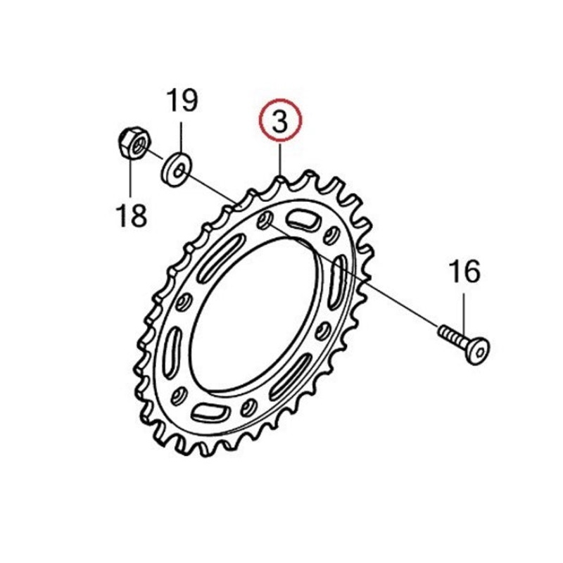 Genuine Honda 40 Tooth Rear Sprocket 41201-K1T-E10.