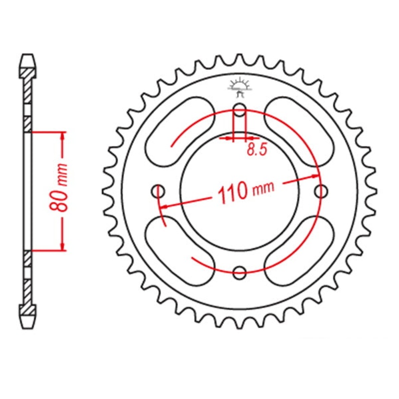 Honda CB125 F 21-23 JT Steel Rear Sprocket 428 Pitch 41 Teeth