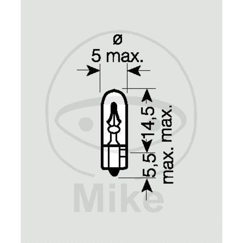 12v 2w T5 W2X4.6D Bulb