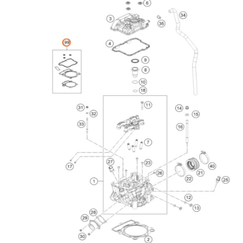 79330097000 Genuine KTM Gasket Set Cylinder SXF 350 2019 – 2022