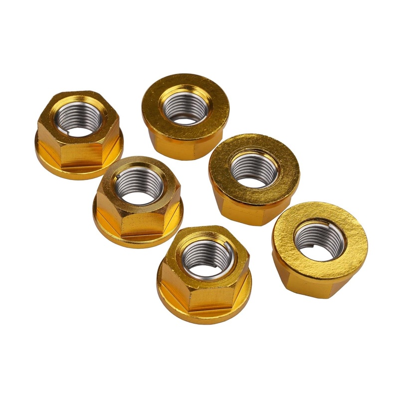 Sprocket Nuts 10mm Gold 6Pack