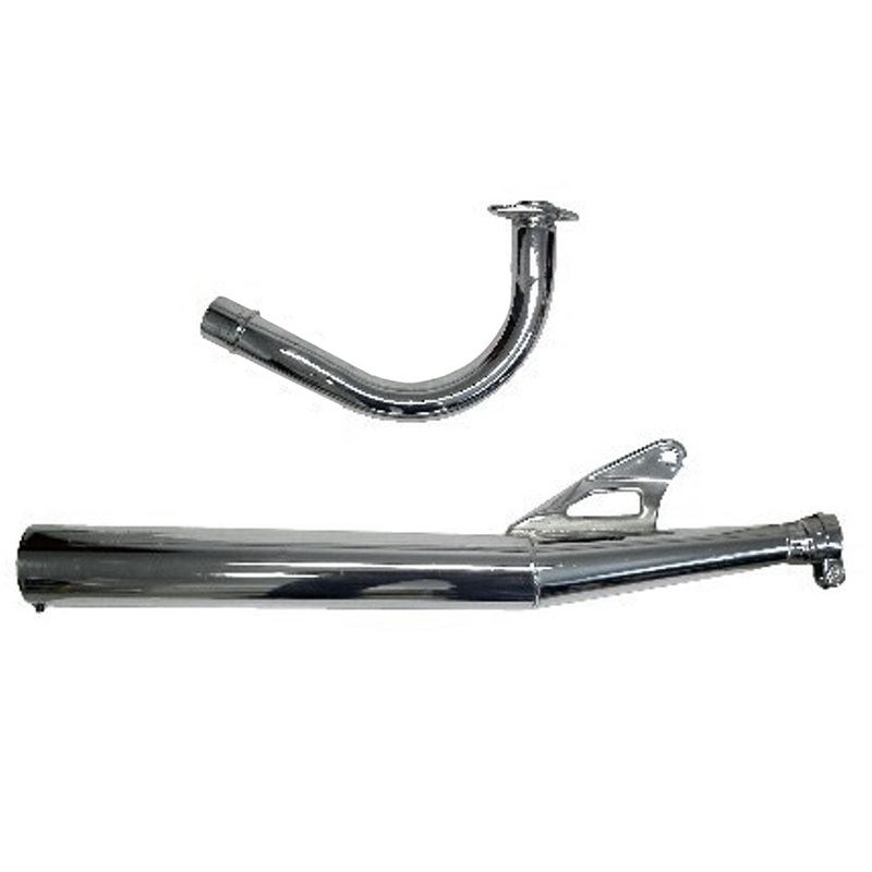 Honda H100 S 1983 – 1992 Full Exhaust System Down Pipe and Silencer Chrome