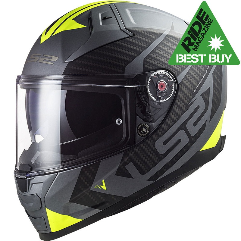 LS2 FF811 Vector II Splitter Full Face Helmet Matt Titanium H-V Yellow 3XL / 65-66cm