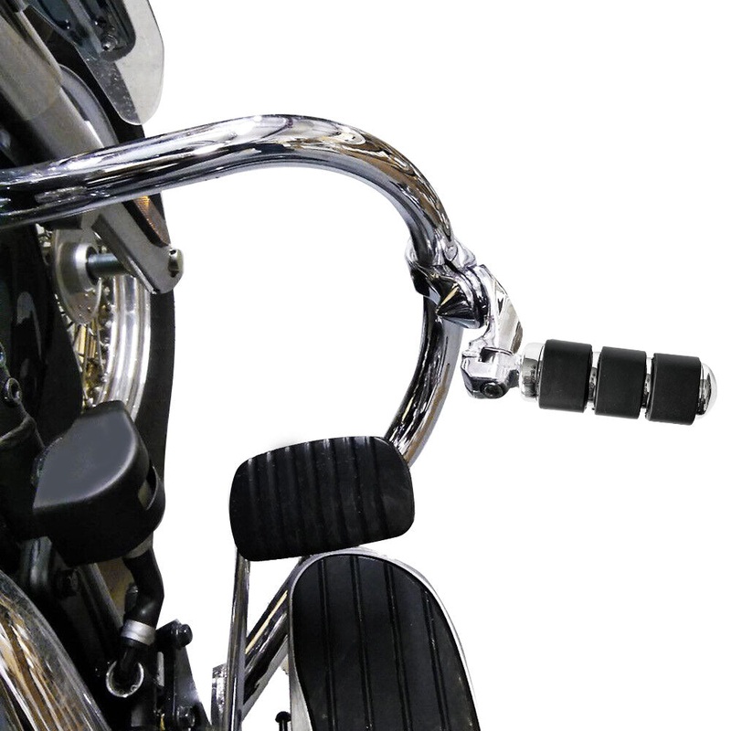 Chrome 1-1/4″ Short Angled Highway Foot Pegs & Clamps Harley Touring Motorcycle