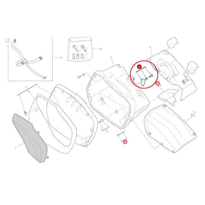 Ducati Multistrada V4 2021 Genuine Right Footpeg Hook Set  69916651A