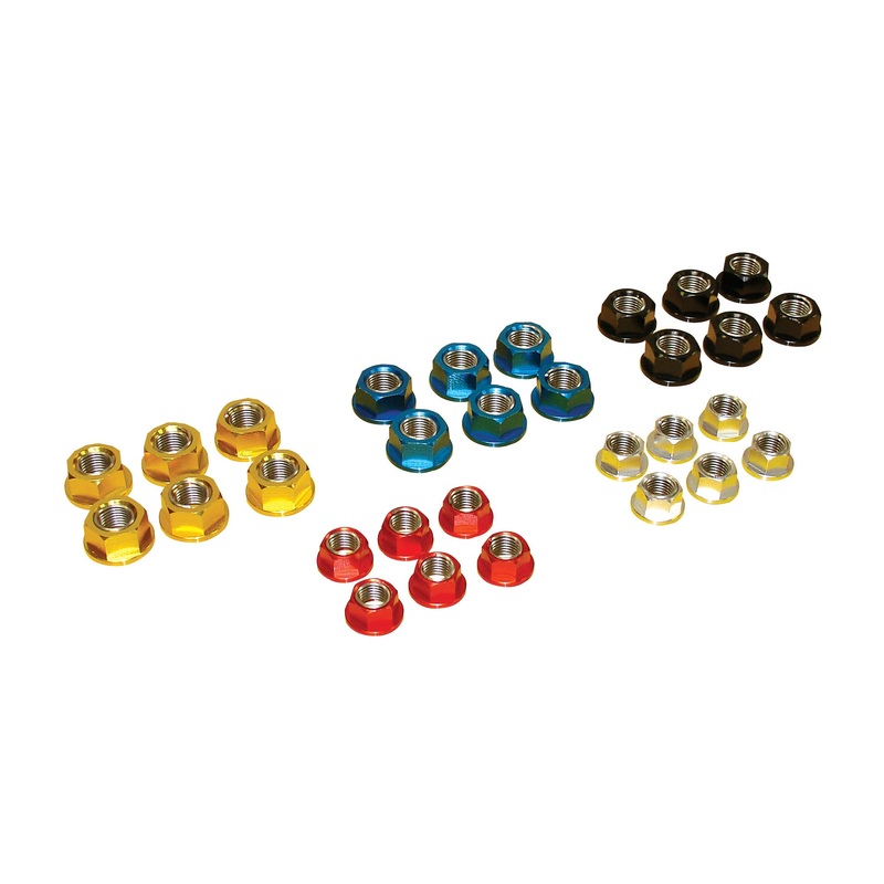 12mm Black Alloy Sprocket Nuts 6Pack
