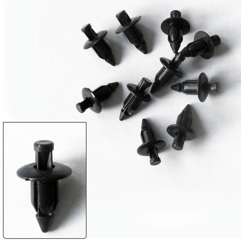 15 x 6mm Black Screen Push Rivets