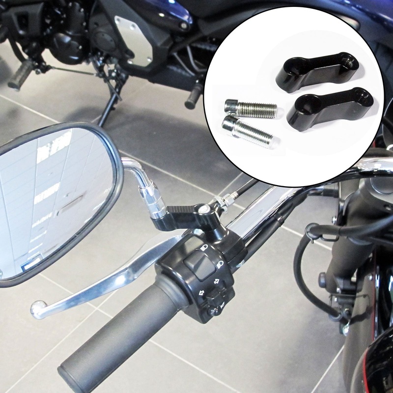 10mm Black Mirror Extender Brackets Pair