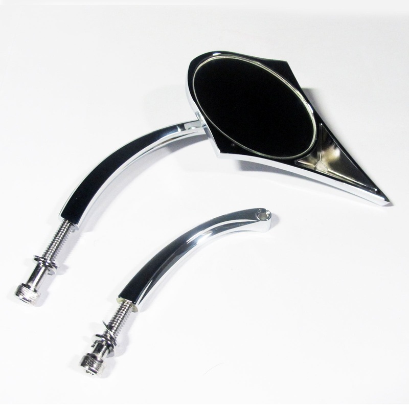 HD Halibut Chrome Mirror Universal 5inch