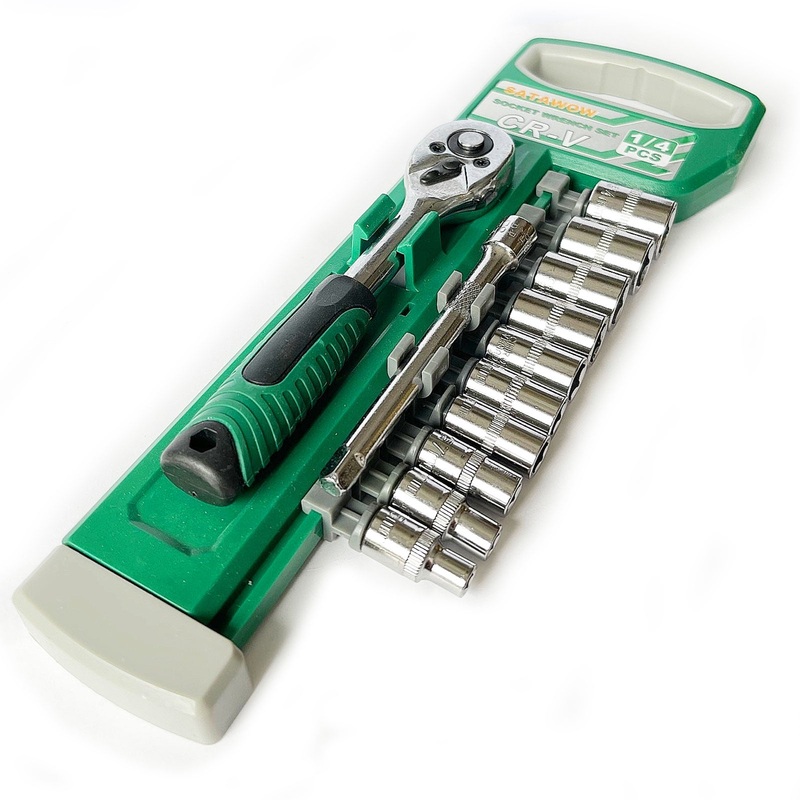 12 Piece Metric Socket Set 1/4″ Drive Ratchet Extension Bar with Storage Case