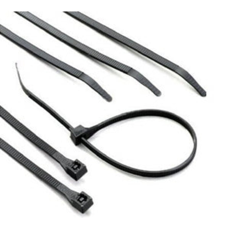 140mmx3.66mm Cable Ties Black 100pk