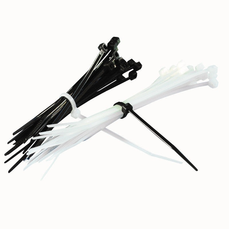 140mmx3.6mm Cable Ties White 100pk