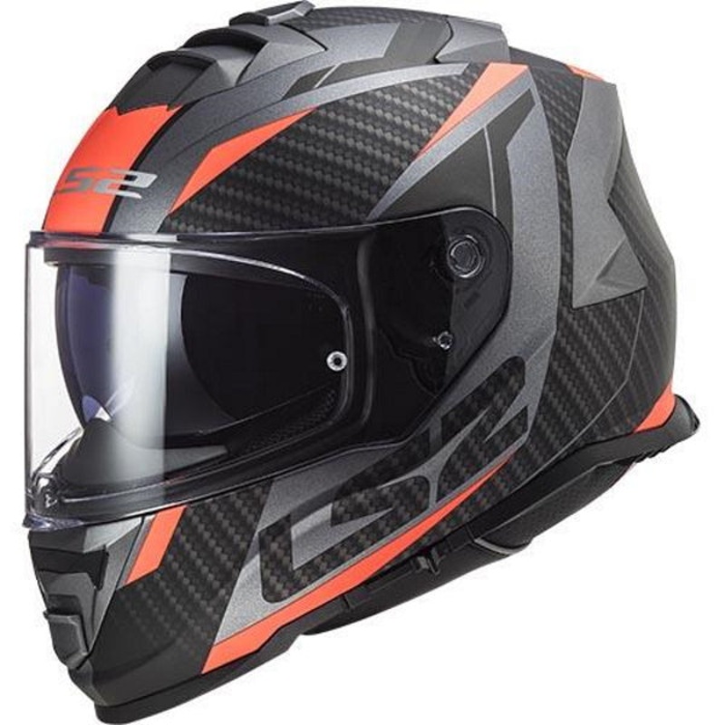 LS2 FF800 Storm II Racer Full Face Helmet Matt Titanium Fluo Orange Matt Black 3XL / 65-66cm
