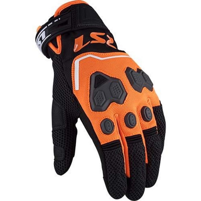 LS2 Vega Man Gloves Black Orange S Orange