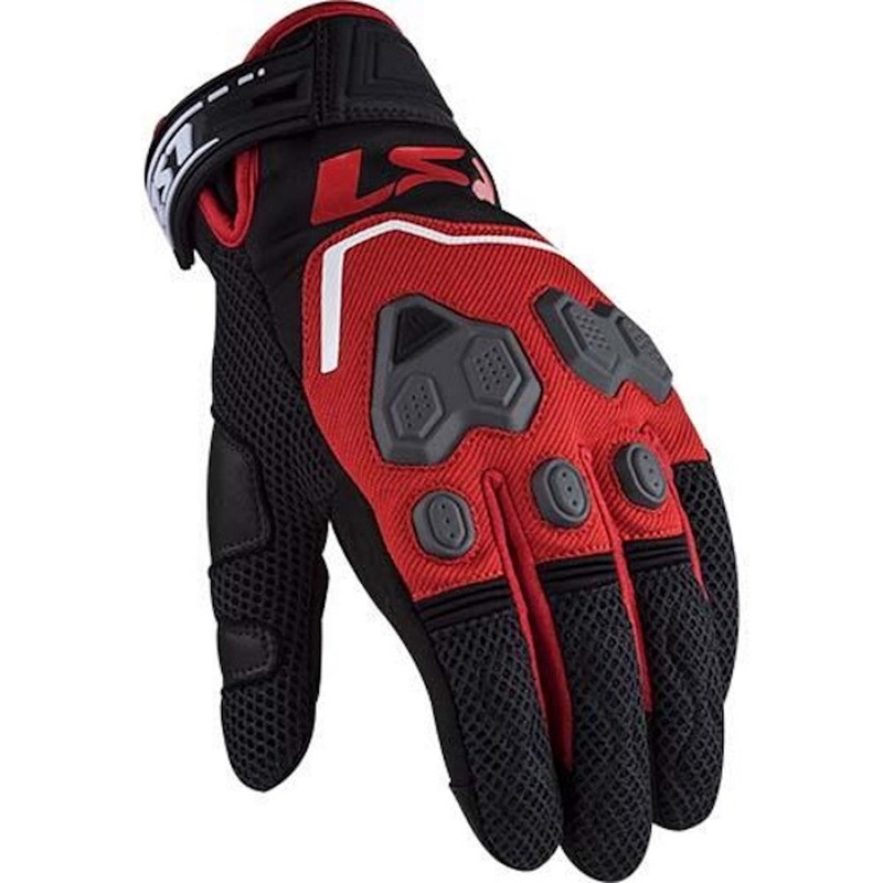 LS2 Vega Man Gloves Black Red S Red