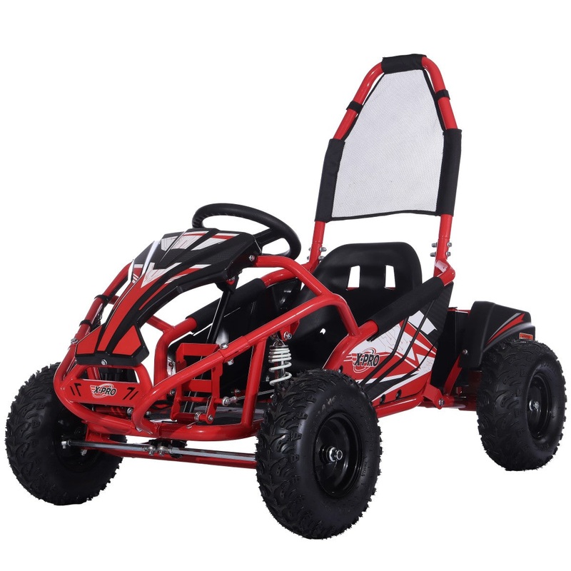 Free Shipping! X-PRO E-Rover 1000W 48V Kids Electric Go Kart with Reverse and Rear Disc Brake! 6″ Tires! Black