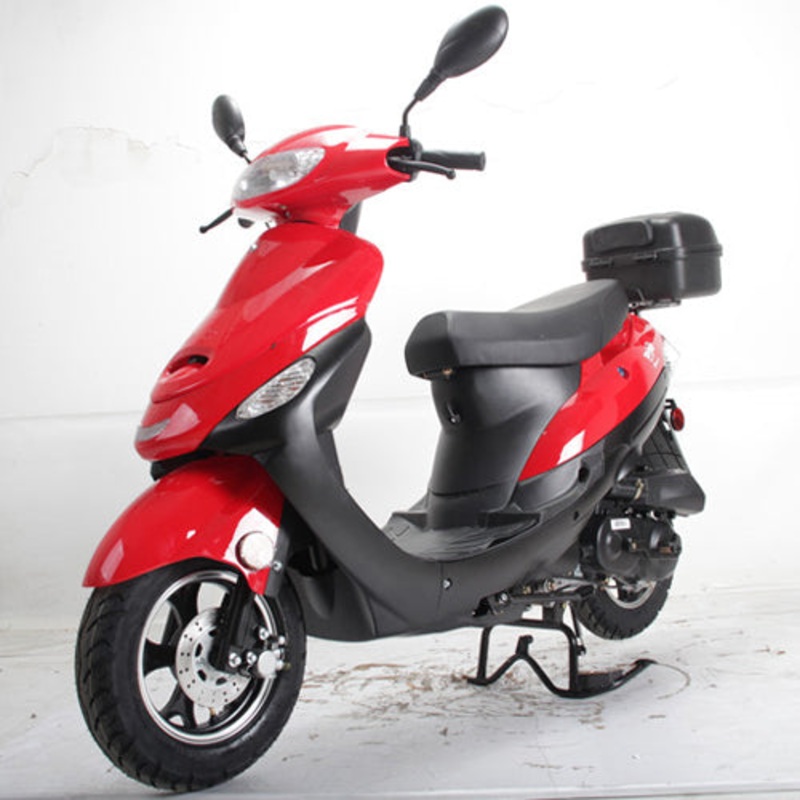 Free Shipping! X-PRO Maui 50cc Moped Scooter with 10″ Aluminum Wheels, Rear Trunk, Electric/Kick Start! Large Headlight! (Copy) Black