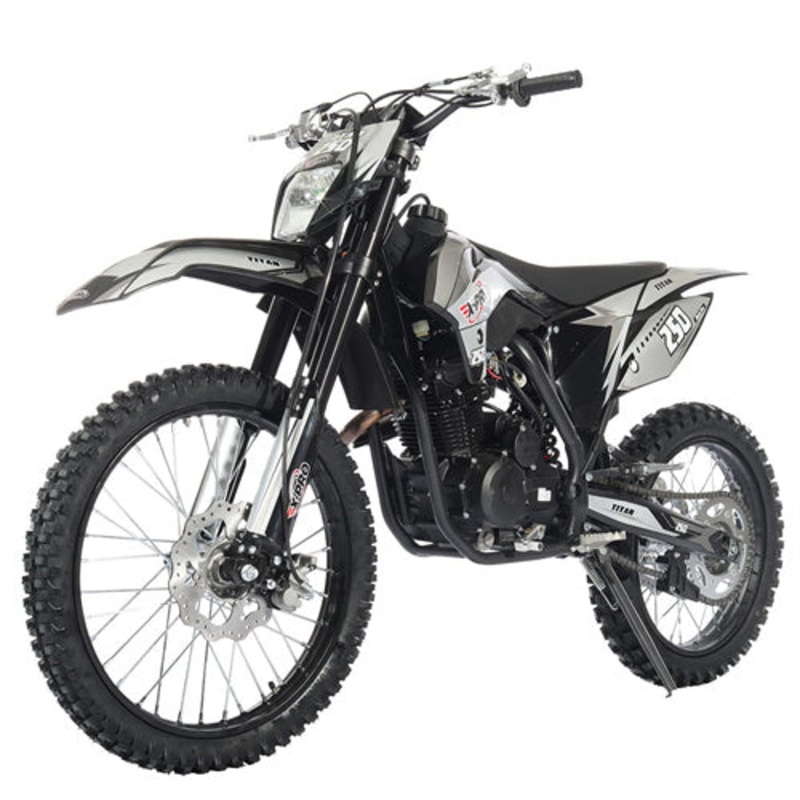 Free Shipping! X-PRO Titan 250cc Dirt Bike with LED Headlight, 5-Speed Manual Transmission, Electric/Kick Start! Big 21″/18″ Wheels! Zongshen Brand Engine! (Copy) Black