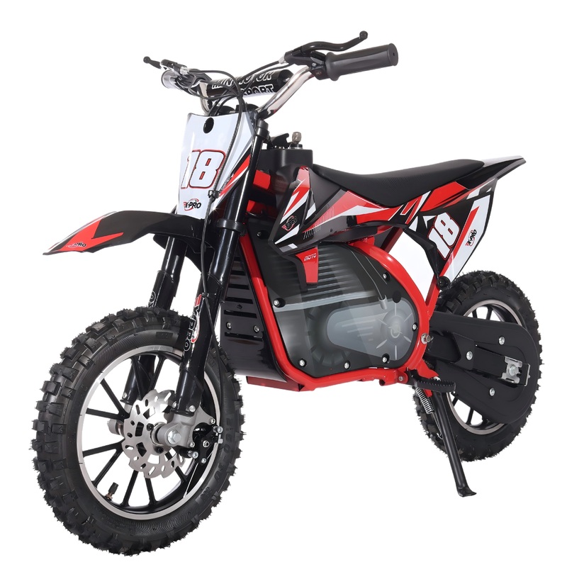 Free Shipping! X-PRO XP500E 500W 36V Electric Dirt Bike with Chain Drive! 10″ Wheels! Disc Brakes! Black/Red