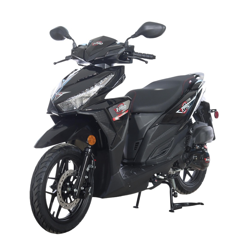 Free Shipping! X-PRO Orion 200 Moped Scooter with 14″ Wheels! LED Headlight! Black Factory Package