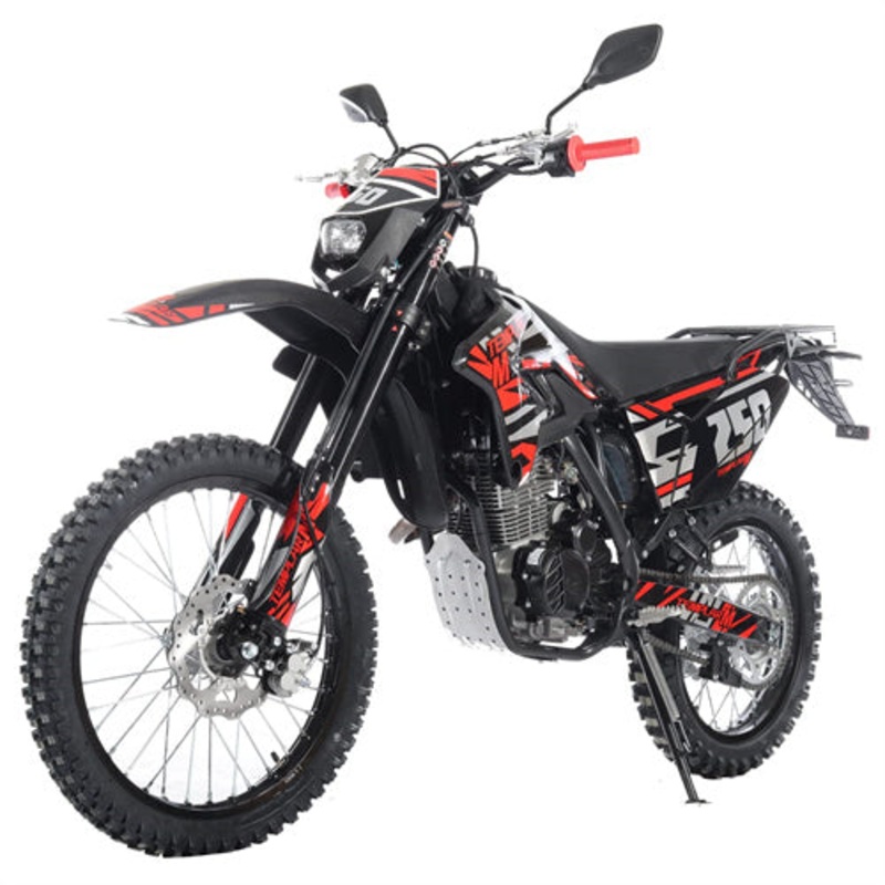 Free Shipping! TEMPLAR M 250cc Dirt Bike with All Lights and 5-Speed Manual Transmission,  Electric/Kick Start! Big 21″/18″ Wheels! Zongshen Brand Engine! Black Factory Package
