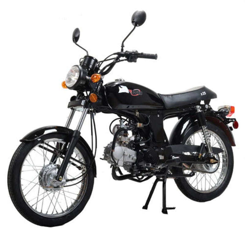 Free Shipping! X-PRO 125cc Cafe Cruiser Racer Gas Bike Bicycle Style Motorcycle with Manual Transmission, Electric/Kick Start! Big 17″ Wheels! Black Factory Package