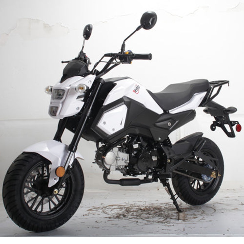 Free shipping! X-PRO 125cc Vader Motorcycle with Manual Transmission, Electric Start! Dual Headlights! Big 12″ Wheels! Fully Assembled In Crate! White
