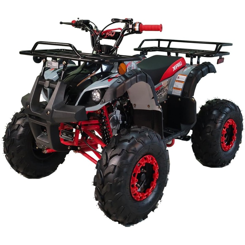 Free shipping! X-PRO Hawk 125cc ATV with Automatic Transmission w/Reverse,  LED Headlights, Remote Control! Big 19″/18″Tires! Spider Red/Red Factory Package