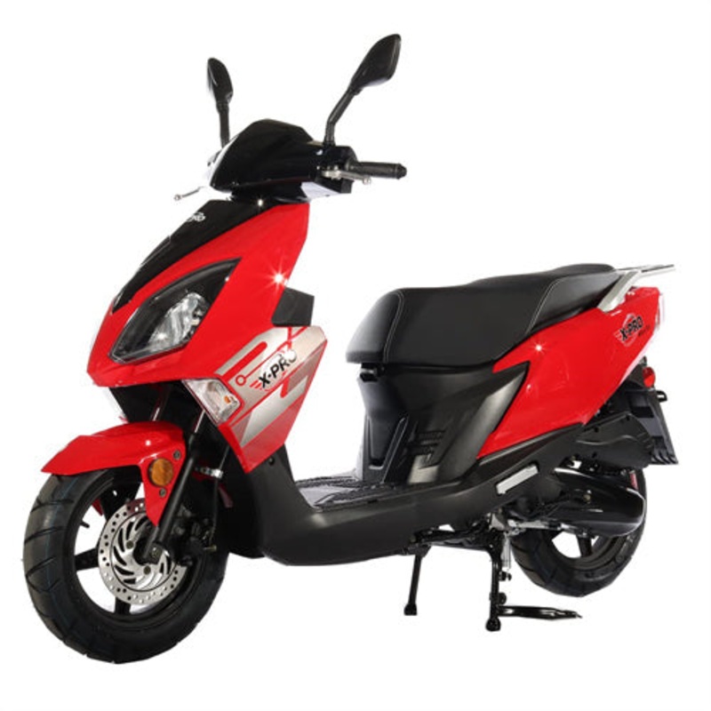 Free Shipping! X-PRO Milan 150cc Moped Scooter with 12″ Aluminum Wheels, Electric/Kick Start, Large Headlights! Black