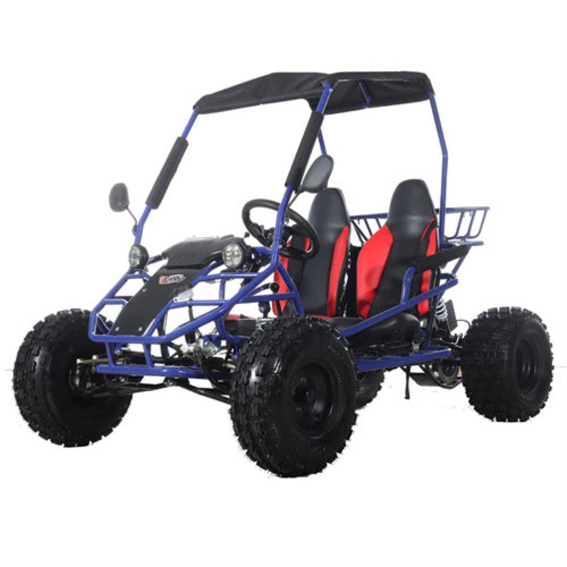 Free shipping! X-PRO Rover 125cc Go Kart with 3-Speed Semi-Automatic Transmission w/Reverse, LED Headlights, Big 19″/18″ Wheels! Red