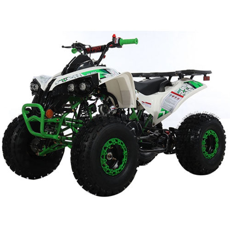 Free Shipping! X-PRO Storm 125cc ATV with Automatic Transmission w/Reverse, LED Headlights, Electric Start, Big 19″/18″ Tires! Green/Green Factory Package