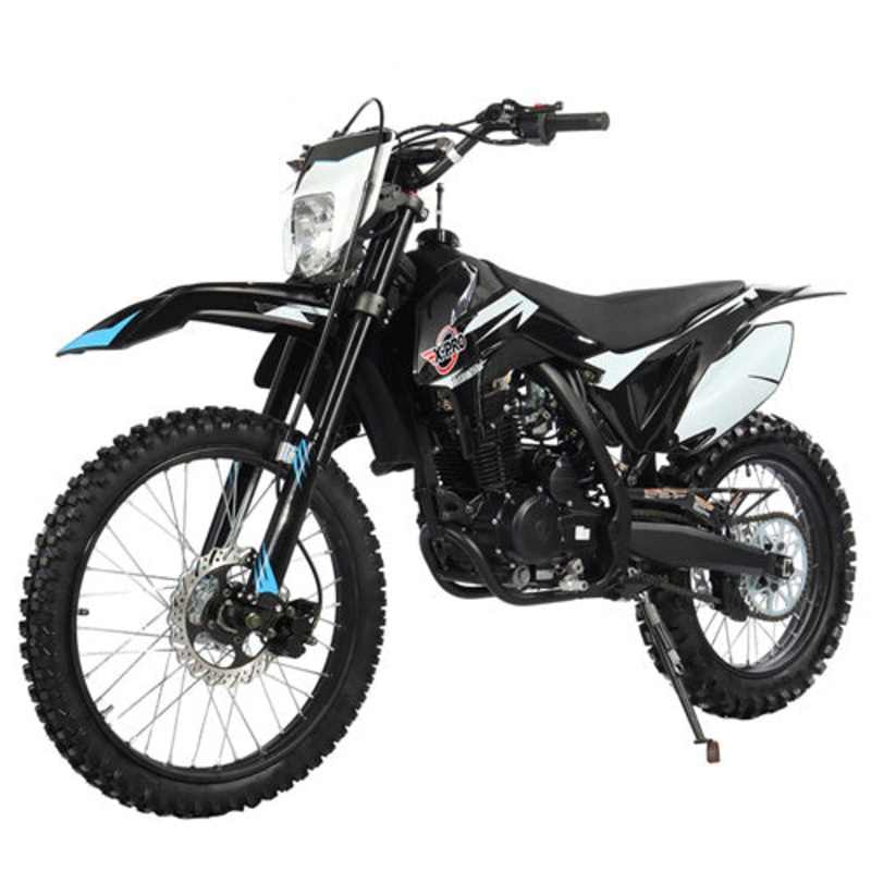 Free Shipping! X-PRO Titan 250cc Dirt Bike with LED Headlight, 5-Speed Manual Transmission, Electric/Kick Start! Big 21″/18″ Wheels! Zongshen Brand Engine! Black Factory Package