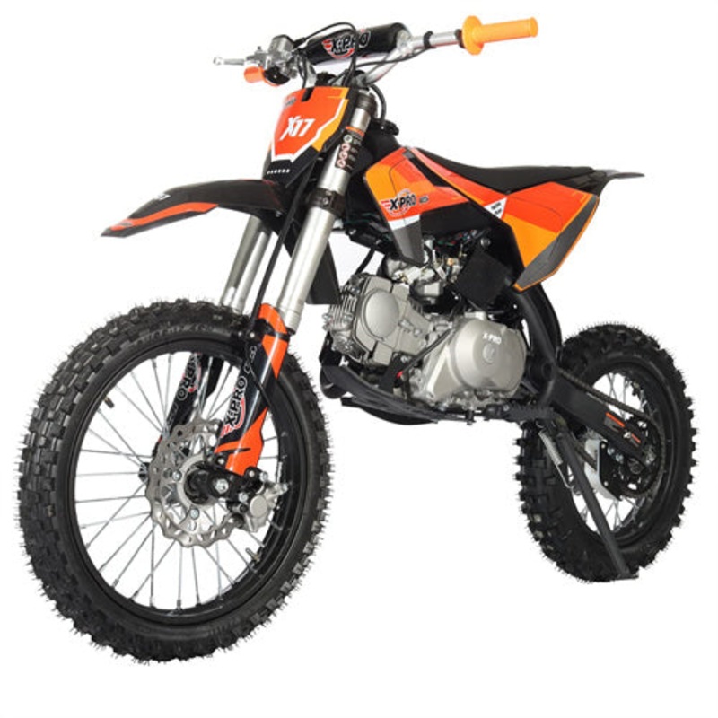 Free Shipping ! X-PRO X17 125cc Dirt Bike with Automatic Transmission, Electric Start, Big 17″/14″ Tires! Blue Factory Package