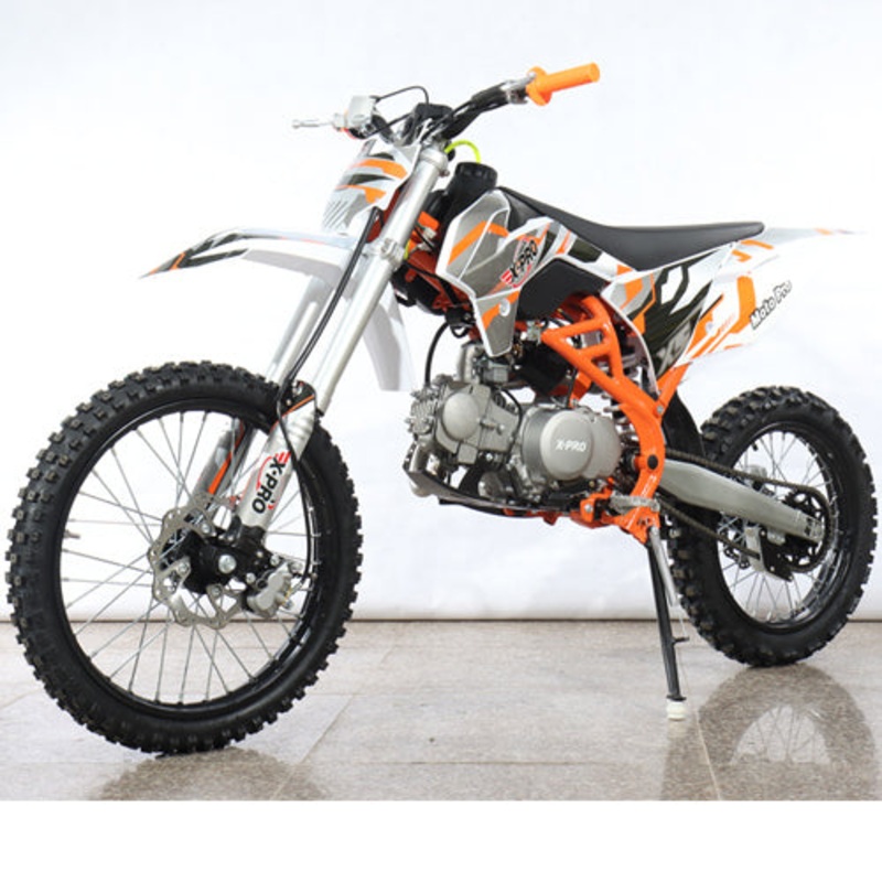 Free Shipping! X-PRO X5 125cc Dirt Bike with 4-Speed Manual Transmission, Kick Start, Big 19″/16″ Tires! Perimeter Cradle Type Steel Frame! Green Factory Package