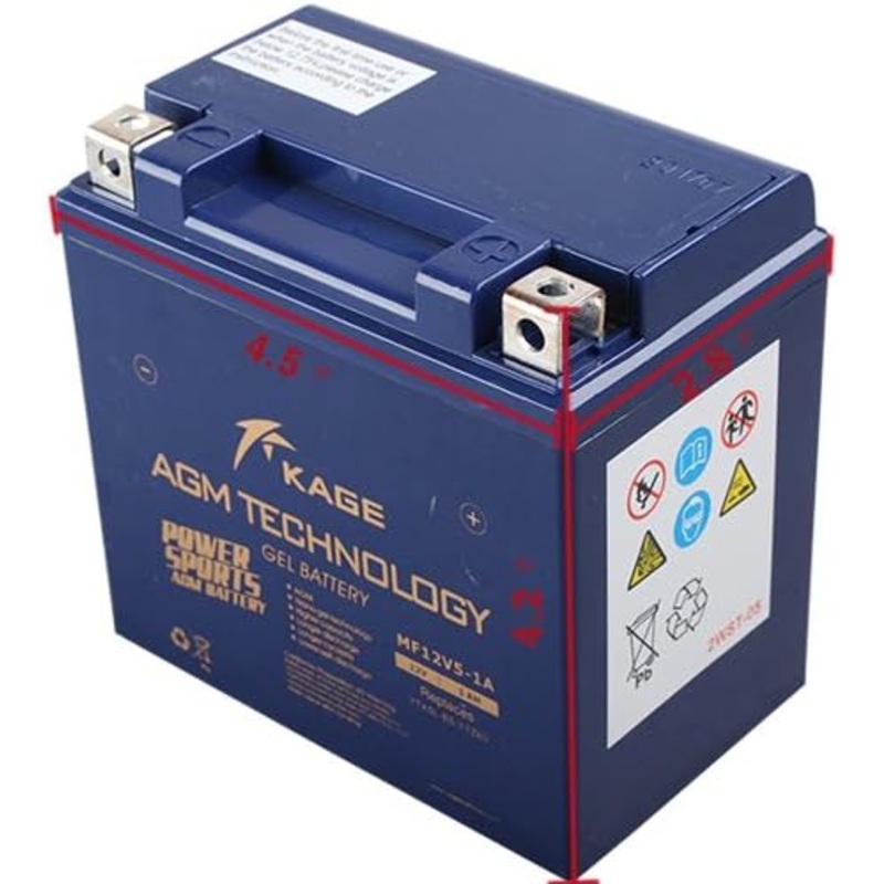 12V 5Ah Nano Silica Gel Battery no Electrolyte Acid for Dirt Bikes, Scooters